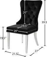 Carmen Black Velvet Dining Chair - Ella Furniture