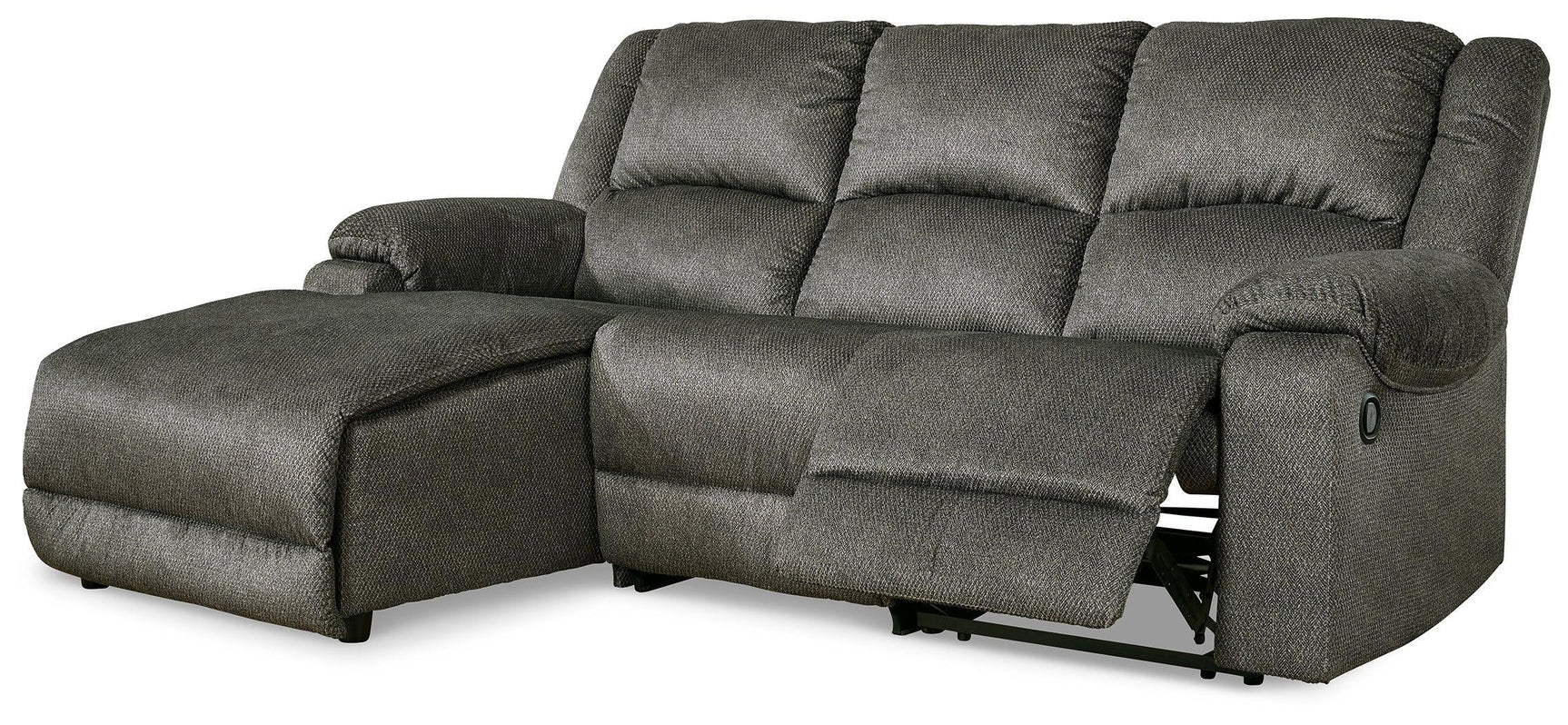 Benlocke Flannel 3-Piece Reclining Sectional With Chaise 30402S4 - Ella Furniture