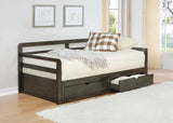 Sorrento 2-Drawer Twin Daybed With Extension Trundle Grey - Ella Furniture