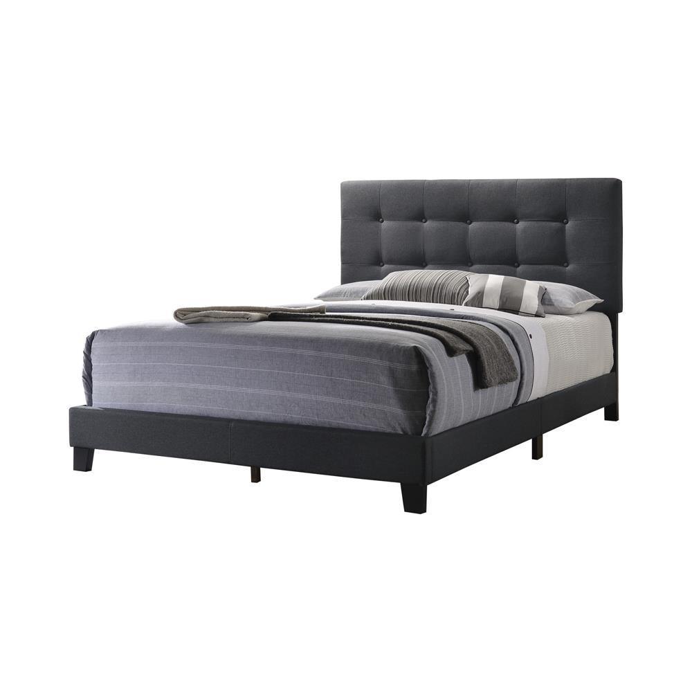 Mapes Tufted Upholstered Eastern King Bed Charcoal - Ella Furniture