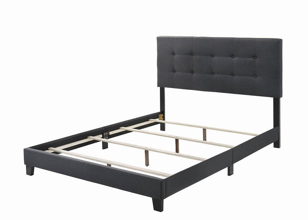 Mapes Tufted Upholstered Eastern King Bed Charcoal - Ella Furniture