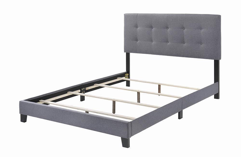 Mapes Tufted Upholstered Eastern King Bed Grey - Ella Furniture