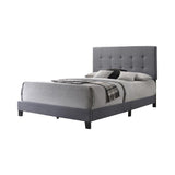 Mapes Tufted Upholstered Queen Bed Grey - Ella Furniture