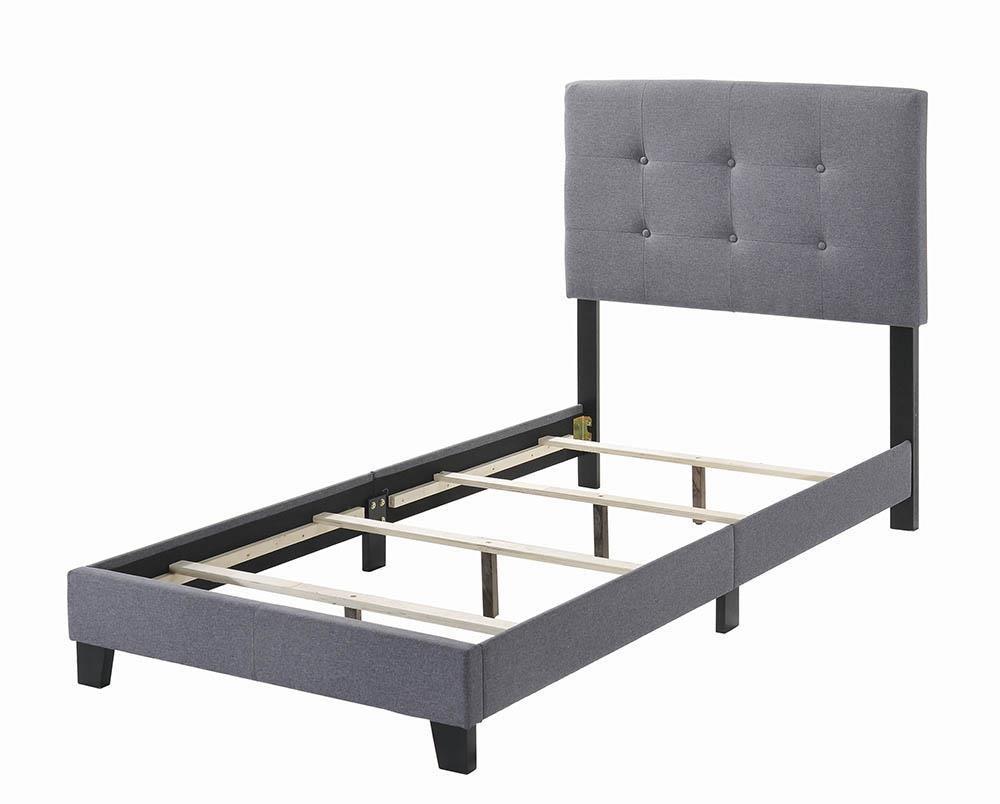 Mapes Tufted Upholstered Twin Bed Grey - Ella Furniture