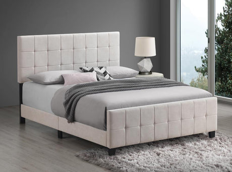 Fairfield Eastern King Upholstered Panel Bed Beige - Ella Furniture