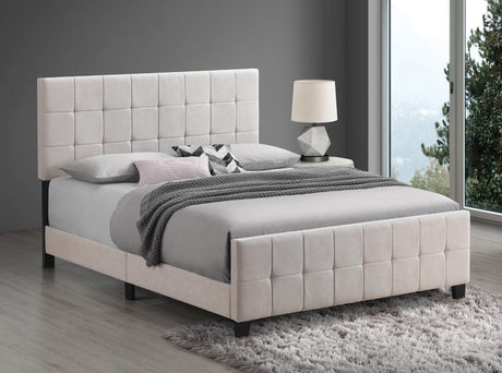 Fairfield Queen Upholstered Panel Bed Beige - Ella Furniture