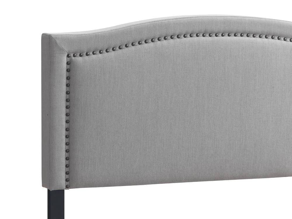 Hamden Eastern King Upholstered Panel Bed Mineral - Ella Furniture