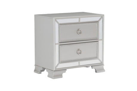 Avondale Silver Modern Contemporary Wood Polyurethane Upholstered Tufted Panel Bedroom Set - Ella Furniture