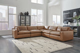 Emilia Caramel 5-Piece Sectional [ETA: 07/22] - Ella Furniture