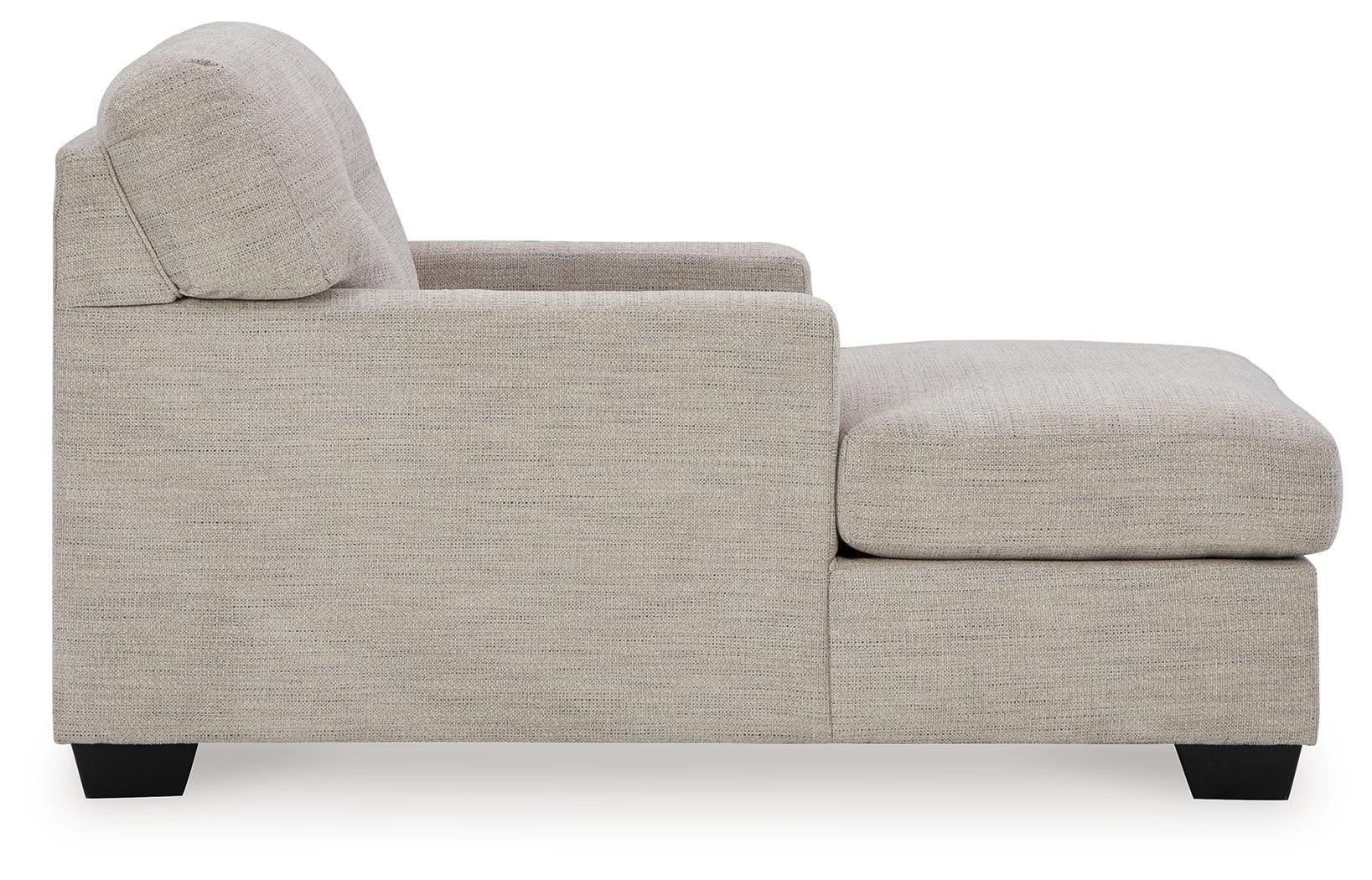 Mahoney Pebble Chenille Chaise - Ella Furniture