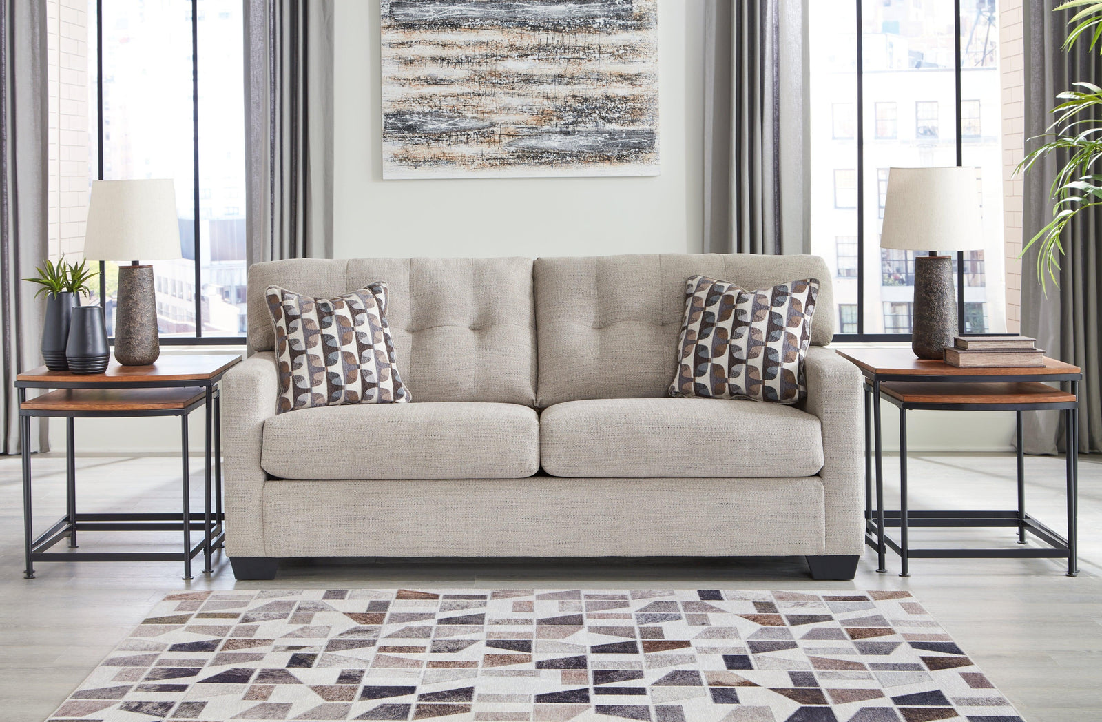 Mahoney Pebble Chenille Sofa - Ella Furniture