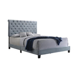 Warner Eastern King Upholstered Bed Slate Blue - Ella Furniture