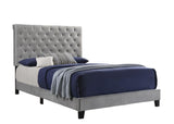 Warner Queen Upholstered Bed Grey - Ella Furniture