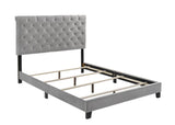 Warner Queen Upholstered Bed Grey - Ella Furniture