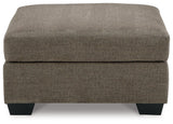 Mahoney Chocolate Chenille Oversized Accent Ottoman - Ella Furniture