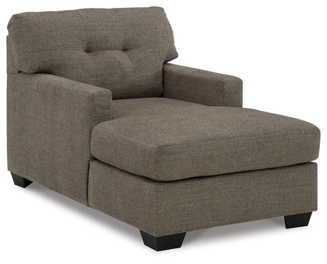 Mahoney Chocolate Chenille Chaise - Ella Furniture