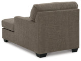 Mahoney Chocolate Chenille Chaise - Ella Furniture
