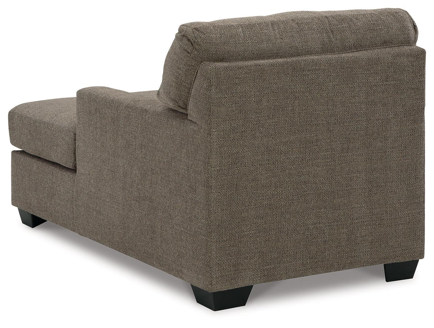 Mahoney Chocolate Chenille Chaise - Ella Furniture
