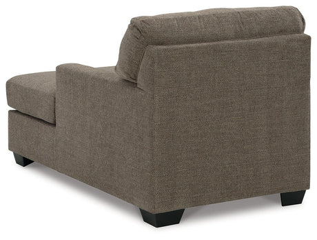 Mahoney Chocolate Chenille Chaise - Ella Furniture