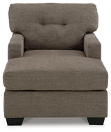 Mahoney Chocolate Chenille Chaise - Ella Furniture