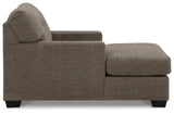 Mahoney Chocolate Chenille Chaise - Ella Furniture