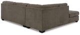 Mahoney Chocolate 2-Piece Sleeper Sectional With Chaise 31005S3 - Ella Furniture