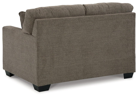 Mahoney Chocolate Chenille Loveseat - Ella Furniture