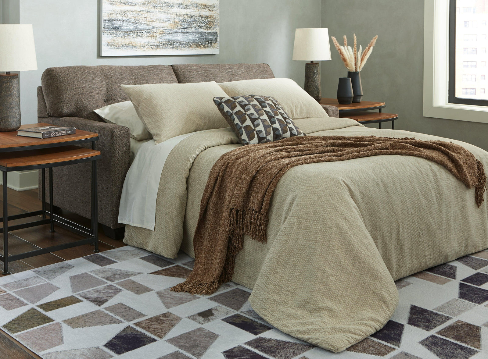 Mahoney Chocolate Full Sofa Sleeper - Ella Furniture