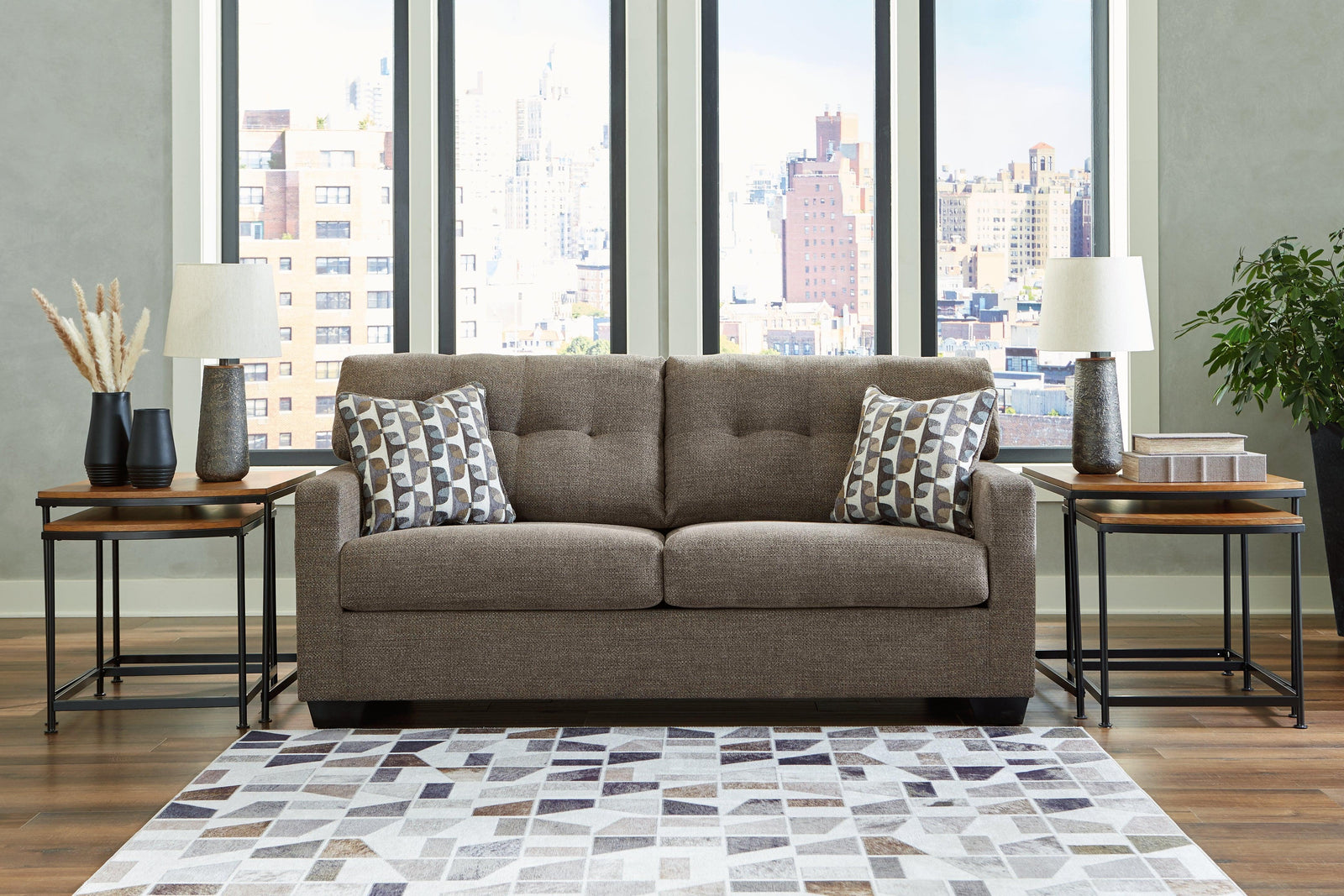 Mahoney Chocolate Chenille Sofa - Ella Furniture