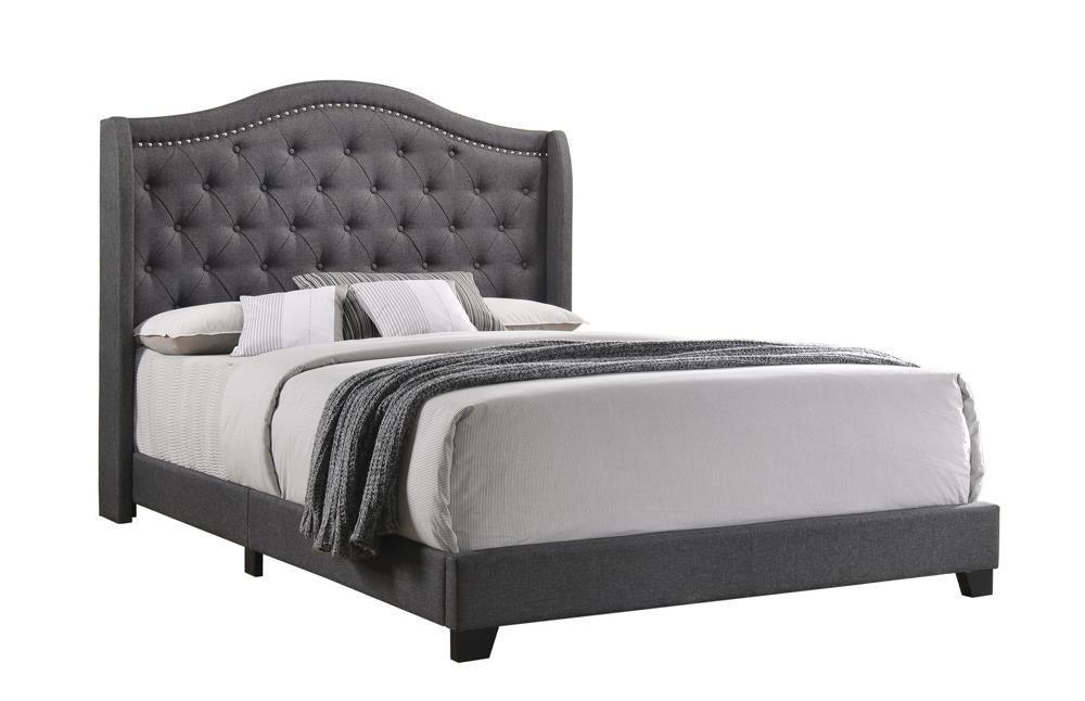 Sonoma Camel Back Queen Bed Grey - Ella Furniture