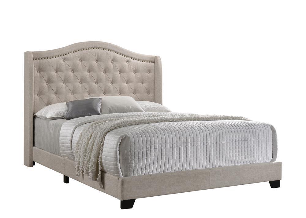 Sonoma Camel Back Queen Bed Beige - Ella Furniture