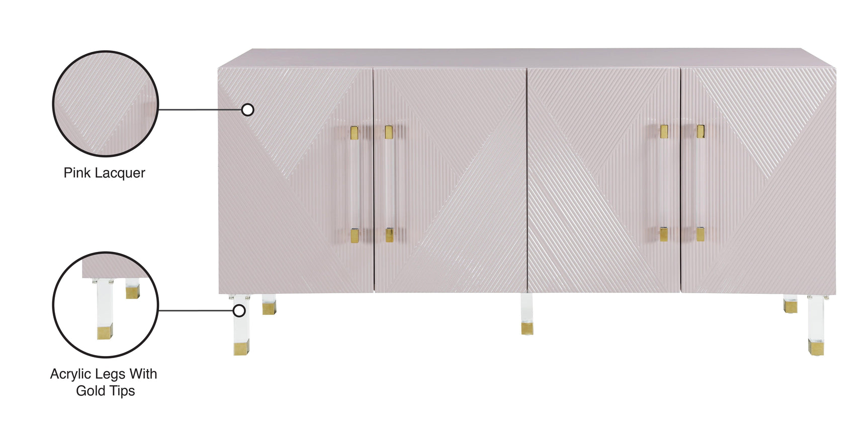 Anastasia Pink Sideboard/buffet - Ella Furniture