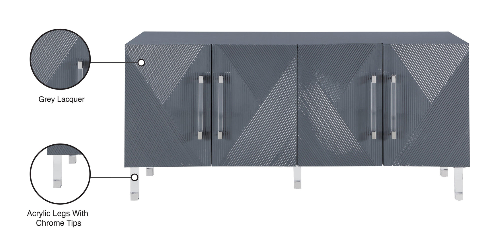 Anastasia Grey Sideboard/buffet - Ella Furniture