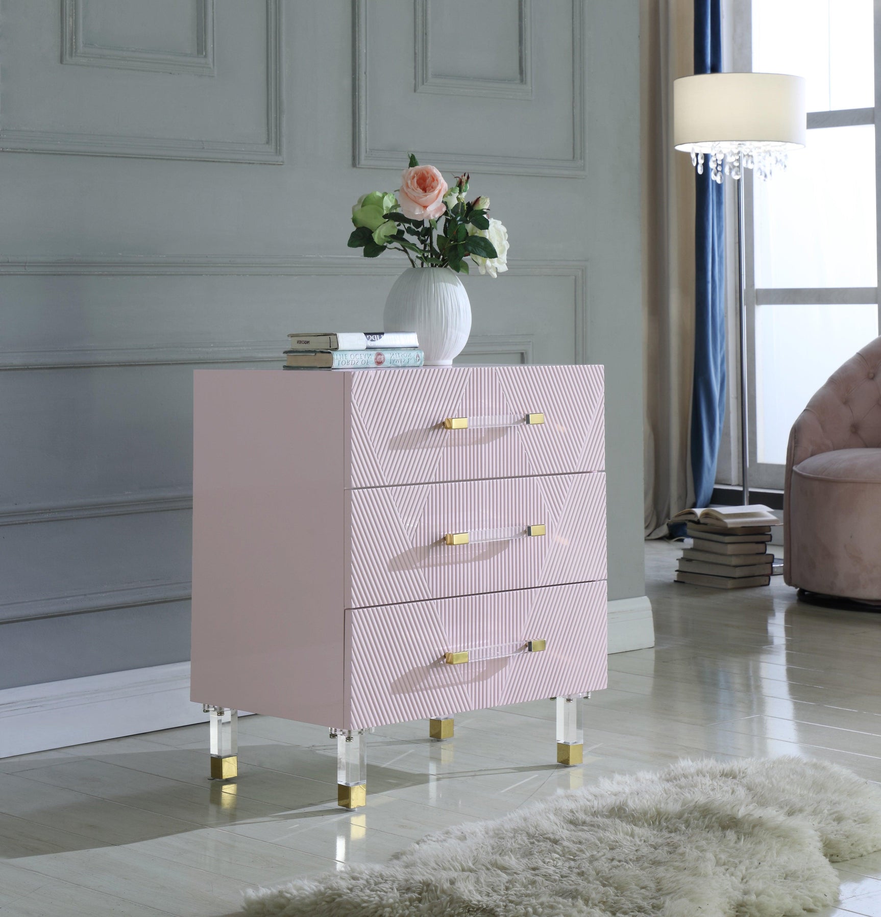 Anastasia Pink Side Table - Ella Furniture