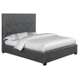 Bowfield Upholstered Bed With Nailhead Trim Charcoal - Ella Furniture