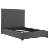 Bowfield Upholstered Bed With Nailhead Trim Charcoal 315900Q - Ella Furniture