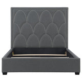 Bowfield Upholstered Bed With Nailhead Trim Charcoal 315900Q - Ella Furniture