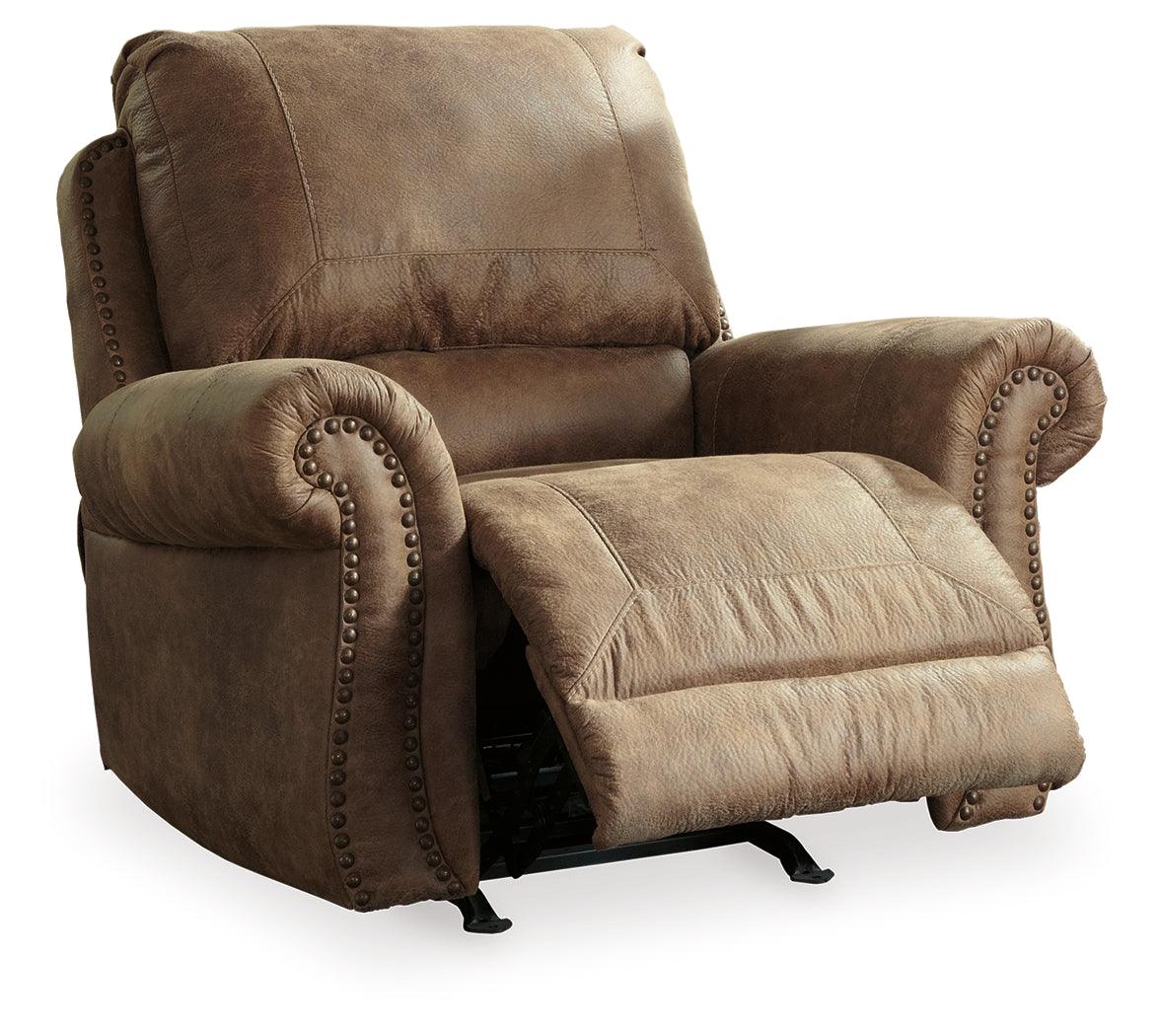 Larkinhurst Earth Faux Leather Recliner - Ella Furniture