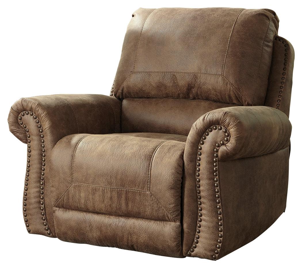 Larkinhurst Earth Faux Leather Recliner - Ella Furniture