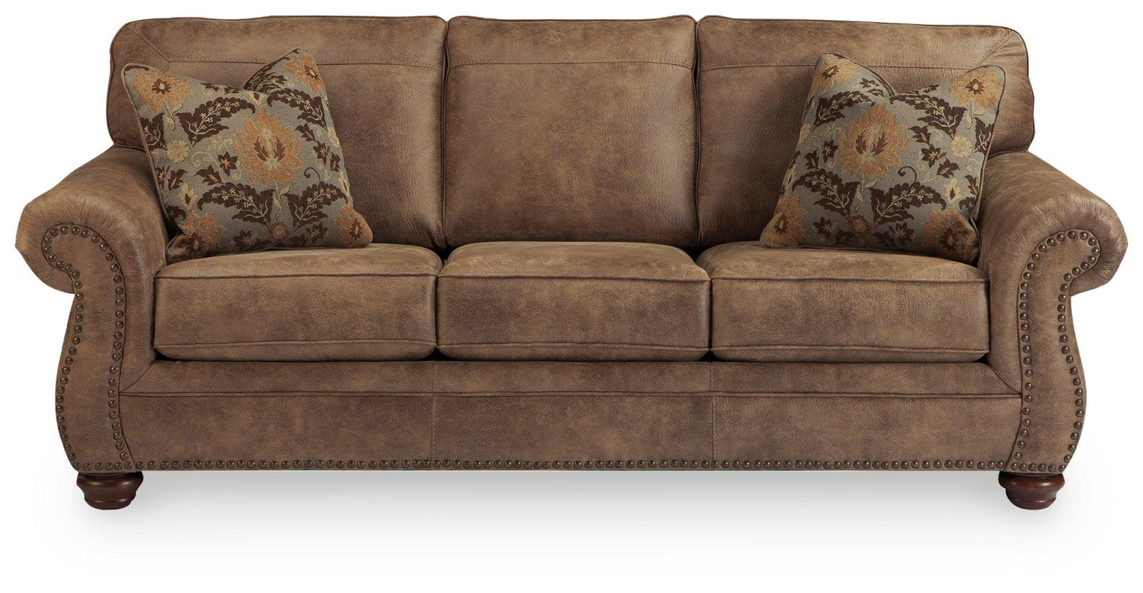 Larkinhurst Earth Faux Leather Sofa - Ella Furniture