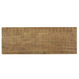 Factory Burnished Rustic Modern Solid Wood And Metal Sofa Table/TV Stand - Ella Furniture