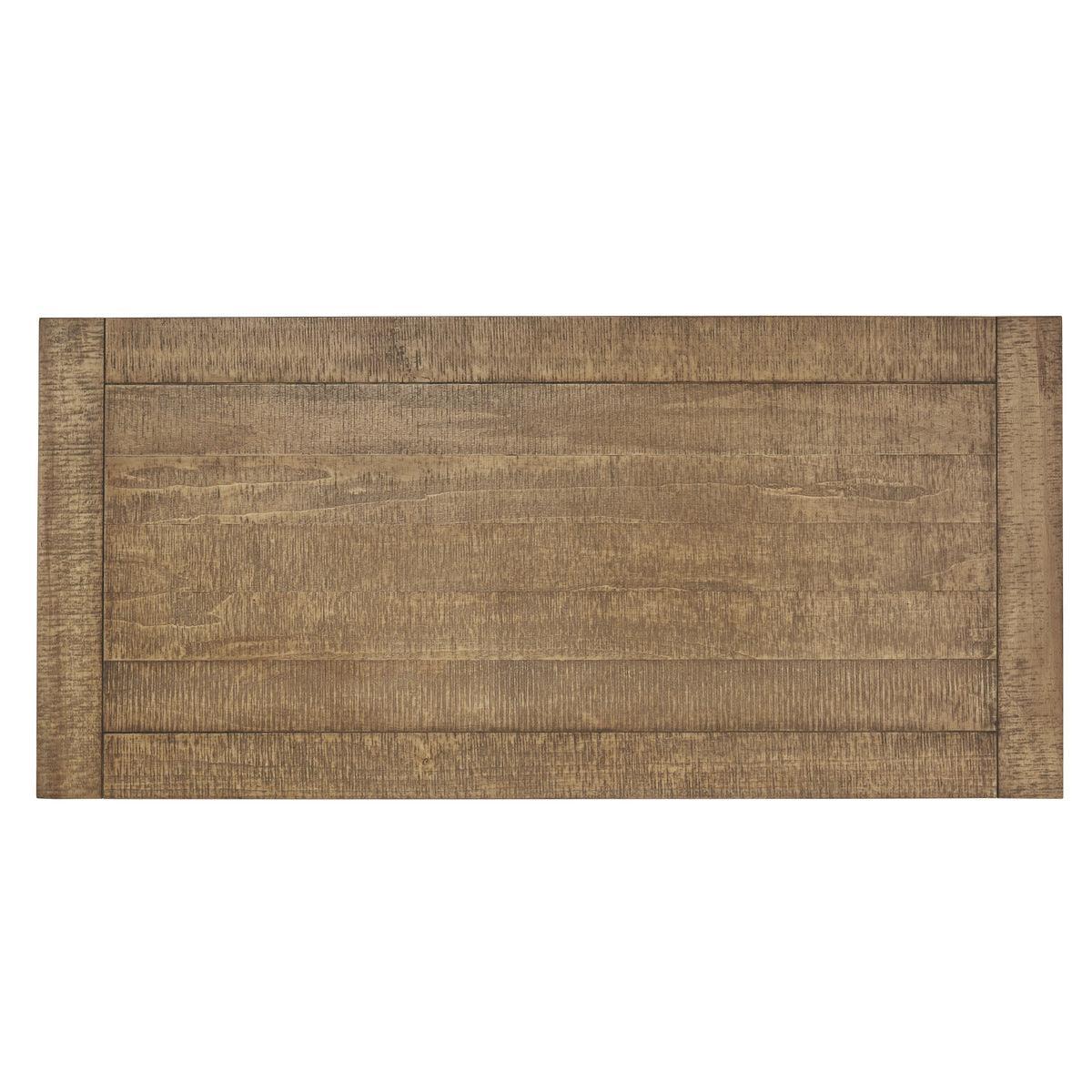 Factory Rustic Poplar Finish And Rustic Black Metal Finish Writing Desk - Ella Furniture