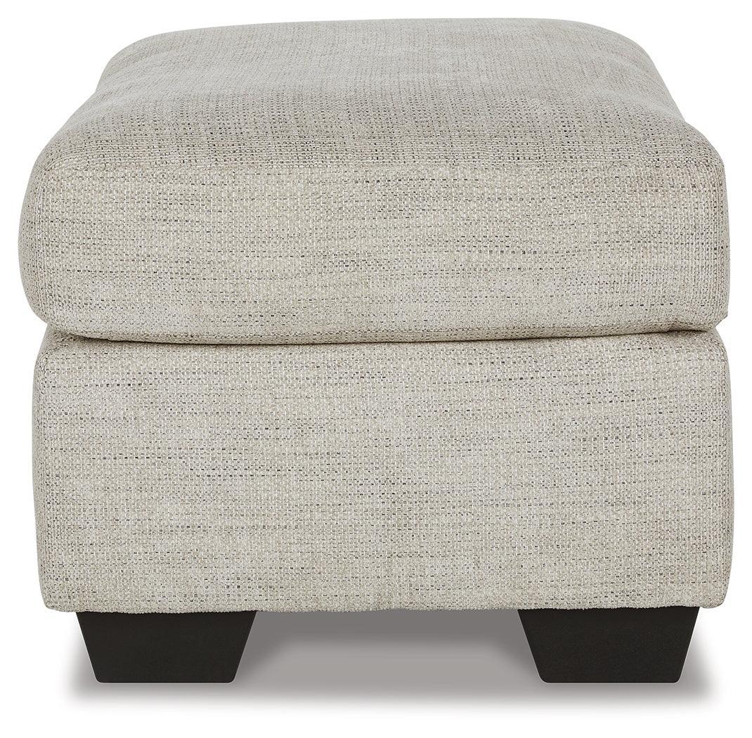 Vayda Pebble Chenille Ottoman - Ella Furniture