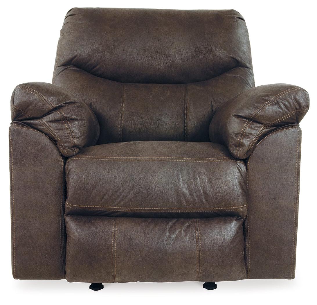 Boxberg Teak Faux Leather Recliner - Ella Furniture