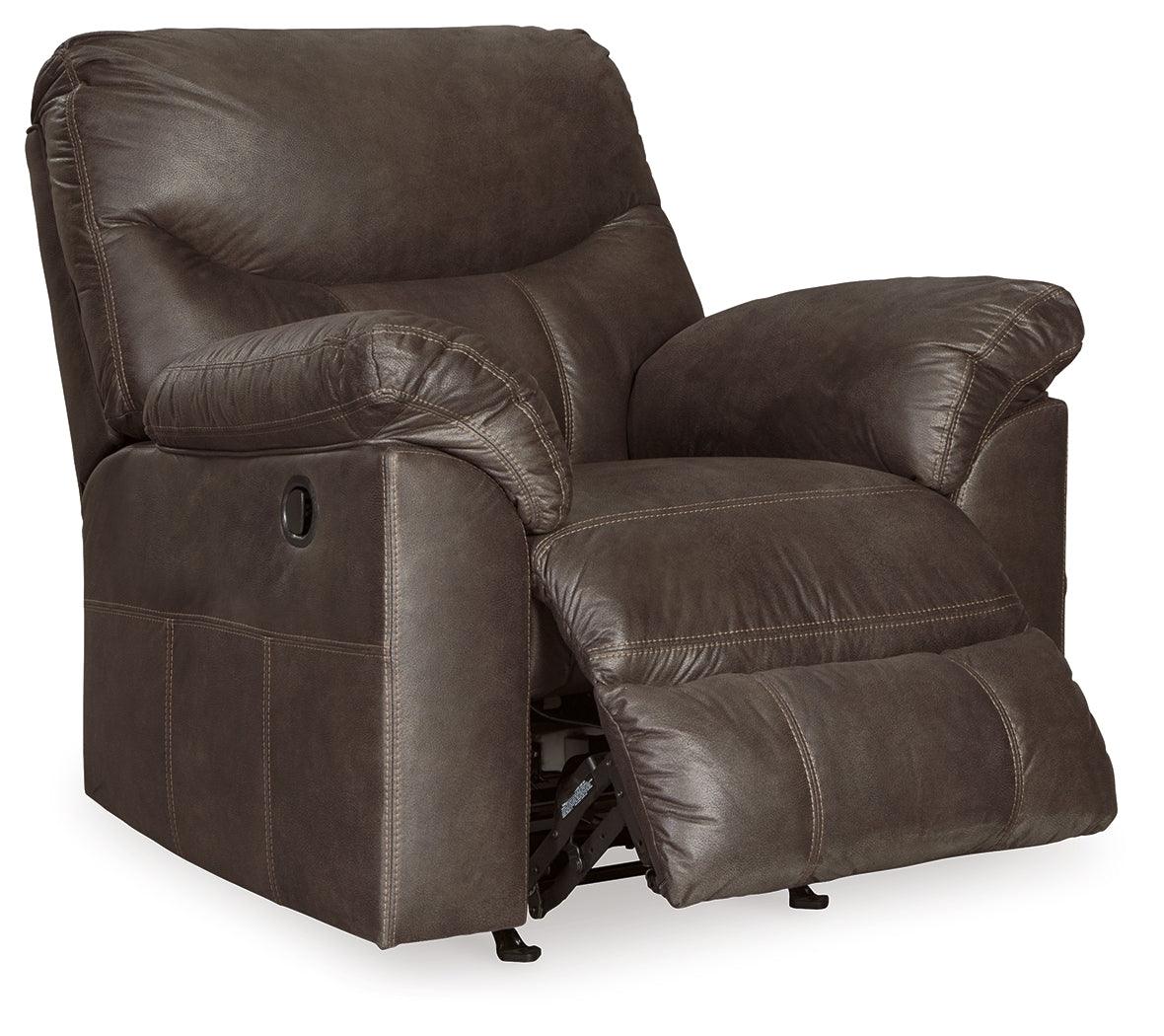 Boxberg Teak Faux Leather Recliner - Ella Furniture