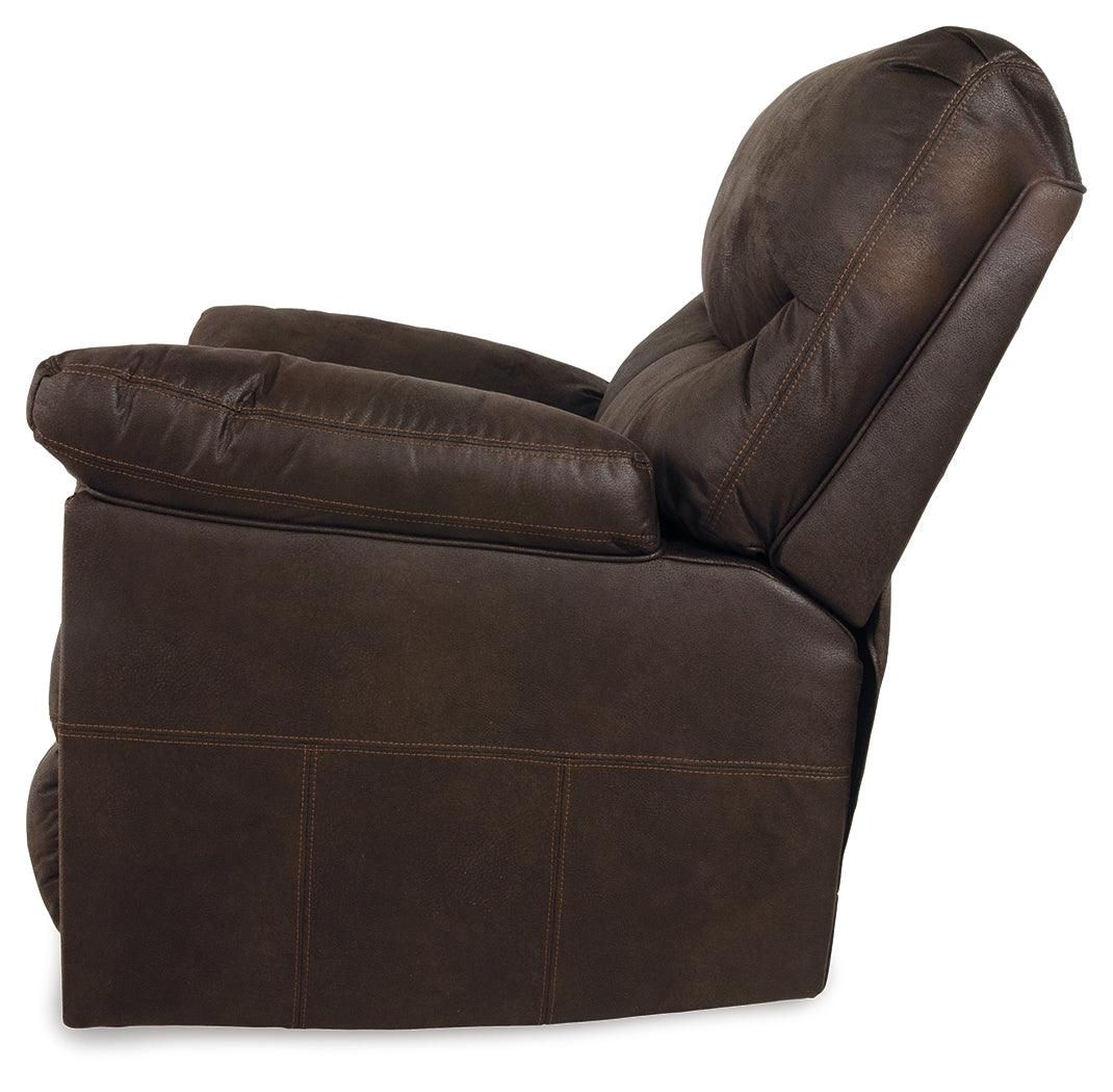 Boxberg Teak Faux Leather Recliner - Ella Furniture