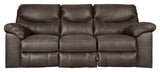 Boxberg Teak Faux Leather Reclining Sofa - Ella Furniture