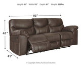 Boxberg Teak Faux Leather Reclining Sofa - Ella Furniture