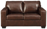 Morelos Chocolate Leather Loveseat - Ella Furniture