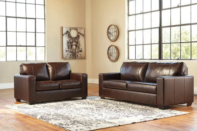 Morelos Chocolate Sofa And Loveseat - Ella Furniture